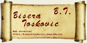 Bisera Tošković vizit kartica